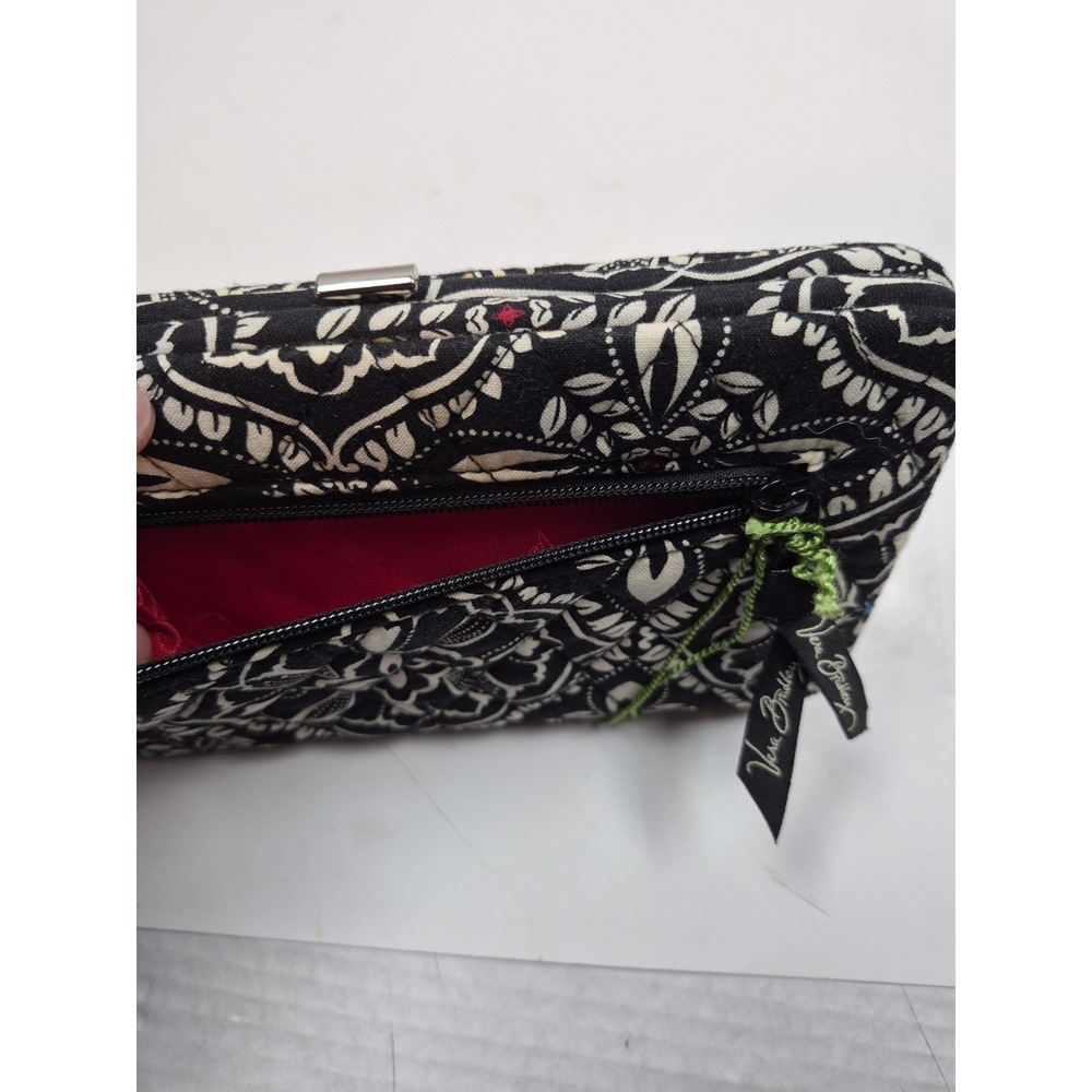 Vera Bradley Opera Wallet Retired Barcelona Floral Quilted Metal Frame Black NWT - Picture 11 of 14
